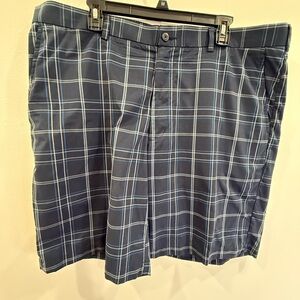 Men's Navy Plaid Golf Shorts